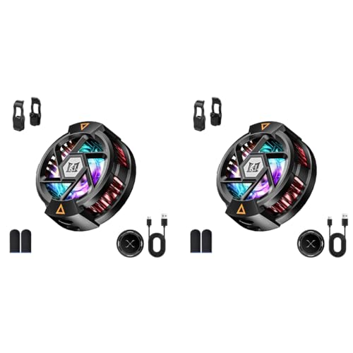 ZORBES® Phone Cooler with Detachable Clips Fan-Based Cooling for Mobile Magnetic RGB Gaming Rapid Cooling for Livestreaming Plug and Go 2PCS ZORBES® Phone Cooler with Detachable Clips Fan-Based Cooling for Mobile Magnetic RGB Gaming Rapid Cooling for Livestreaming Plug and Go 2PCS